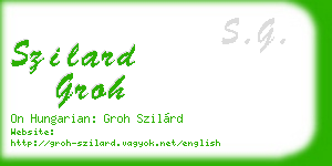 szilard groh business card
