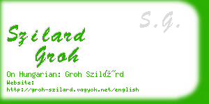 szilard groh business card